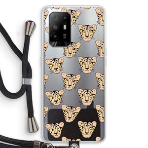 CaseCompany Tijger: Oppo A95 5G Transparant Hoesje met koord