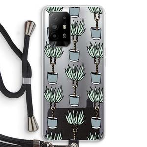 CaseCompany Boompje: Oppo A95 5G Transparant Hoesje met koord