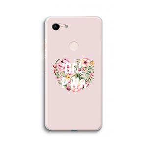 CaseCompany GRL PWR Flower: Google Pixel 3 XL Transparant Hoesje