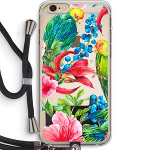 CaseCompany Papegaaien: iPhone 6 PLUS / 6S PLUS Transparant Hoesje met koord