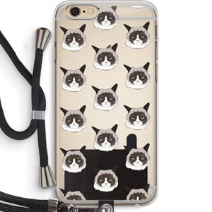 CaseCompany It's a Purrr Case: iPhone 6 PLUS / 6S PLUS Transparant Hoesje met koord