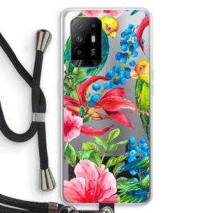 CaseCompany Papegaaien: Oppo A95 5G Transparant Hoesje met koord