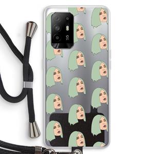 CaseCompany King Kylie: Oppo A95 5G Transparant Hoesje met koord