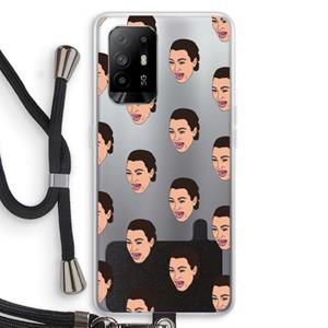CaseCompany Ugly Cry Call: Oppo A95 5G Transparant Hoesje met koord