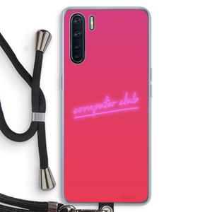 CaseCompany Vice Glow: Oppo A91 Transparant Hoesje met koord