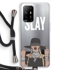 CaseCompany Slay All Day: Oppo A95 5G Transparant Hoesje met koord