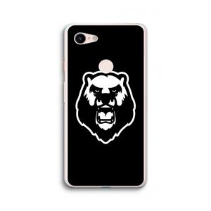 CaseCompany Angry Bear (black): Google Pixel 3 XL Transparant Hoesje