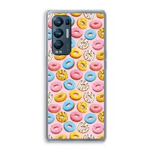 CaseCompany Pink donuts: Oppo Find X3 Neo Transparant Hoesje