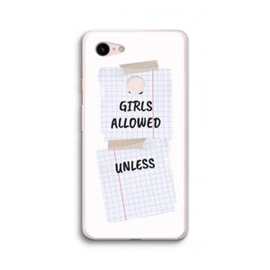 CaseCompany No Girls Allowed Unless: Google Pixel 3 XL Transparant Hoesje