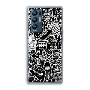 CaseCompany Vexx Black Mixtape: Oppo Find X3 Neo Transparant Hoesje