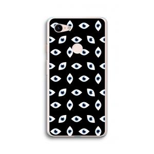 CaseCompany Eyes pattern: Google Pixel 3 XL Transparant Hoesje