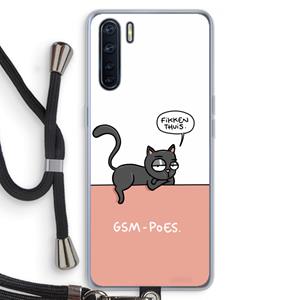 CaseCompany GSM poes: Oppo A91 Transparant Hoesje met koord