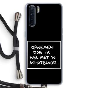 CaseCompany Schotelvod: Oppo A91 Transparant Hoesje met koord
