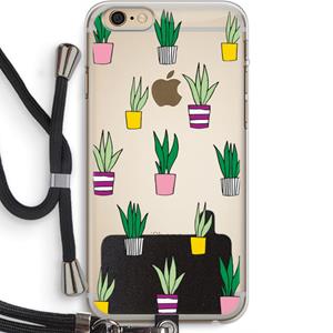 CaseCompany Sanseveria: iPhone 6 PLUS / 6S PLUS Transparant Hoesje met koord