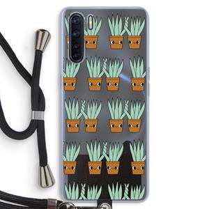 CaseCompany Sansevieria: Oppo A91 Transparant Hoesje met koord