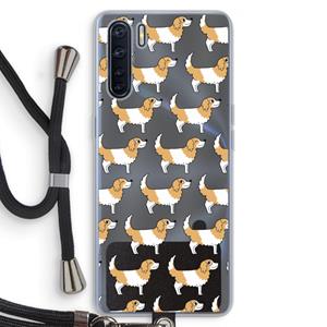 CaseCompany Doggy: Oppo A91 Transparant Hoesje met koord