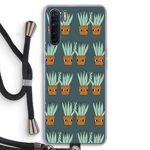 CaseCompany Sansevieria: Oppo A91 Transparant Hoesje met koord