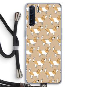 CaseCompany Doggy: Oppo A91 Transparant Hoesje met koord