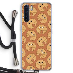 CaseCompany Croissant: Oppo A91 Transparant Hoesje met koord
