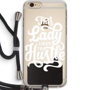CaseCompany Hustle Lady: iPhone 6 PLUS / 6S PLUS Transparant Hoesje met koord