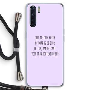 CaseCompany Ochtendhumeur: Oppo A91 Transparant Hoesje met koord