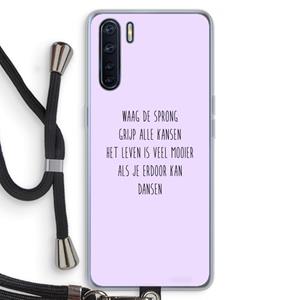 CaseCompany Sprong: Oppo A91 Transparant Hoesje met koord