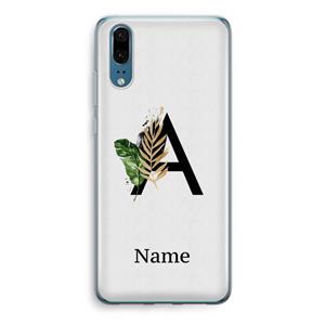 CaseCompany Charcoal Flora: Huawei P20 Transparant Hoesje
