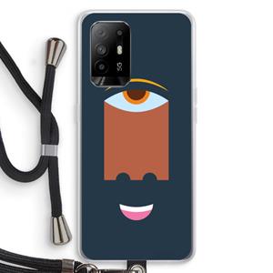 CaseCompany Mono M: Oppo A95 5G Transparant Hoesje met koord