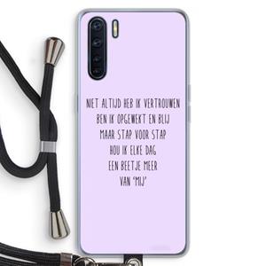 CaseCompany Zelfvertrouwen: Oppo A91 Transparant Hoesje met koord