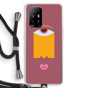 CaseCompany Mono V: Oppo A95 5G Transparant Hoesje met koord