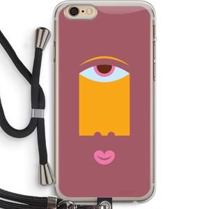 CaseCompany Mono V: iPhone 6 PLUS / 6S PLUS Transparant Hoesje met koord