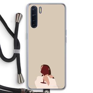 CaseCompany I drink wine: Oppo A91 Transparant Hoesje met koord