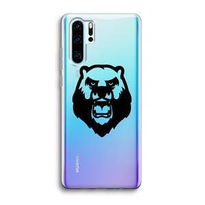 CaseCompany Angry Bear (black): Huawei P30 Pro Transparant Hoesje