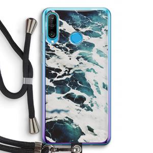 CaseCompany Golven: Huawei P30 Lite Transparant Hoesje met koord