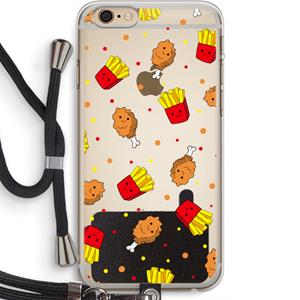 CaseCompany Chicken 'n Fries: iPhone 6 PLUS / 6S PLUS Transparant Hoesje met koord