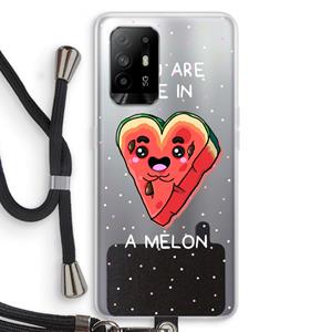 CaseCompany One In A Melon: Oppo A95 5G Transparant Hoesje met koord