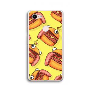 CaseCompany Hamburger: Google Pixel 3 XL Transparant Hoesje