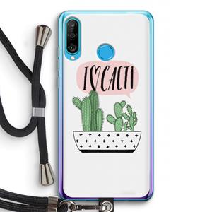 CaseCompany I love cacti: Huawei P30 Lite Transparant Hoesje met koord