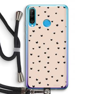 CaseCompany Kleine kattenkopjes: Huawei P30 Lite Transparant Hoesje met koord