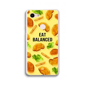 CaseCompany Eat Balanced: Google Pixel 3 XL Transparant Hoesje