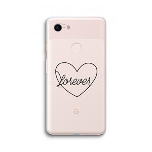 CaseCompany Forever heart black: Google Pixel 3 XL Transparant Hoesje