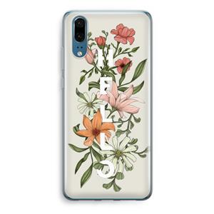 CaseCompany Hello bloemen: Huawei P20 Transparant Hoesje