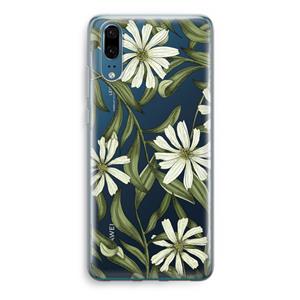 CaseCompany Wit bloemenpatroon: Huawei P20 Transparant Hoesje