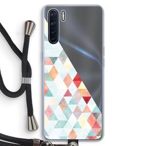 CaseCompany Gekleurde driehoekjes pastel: Oppo A91 Transparant Hoesje met koord