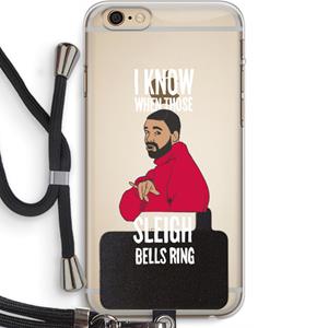 CaseCompany Sleigh Bells Ring: iPhone 6 PLUS / 6S PLUS Transparant Hoesje met koord