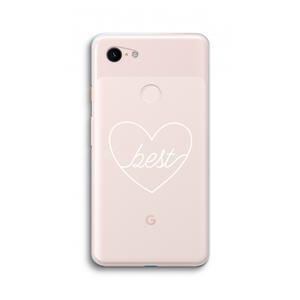 CaseCompany Best heart pastel: Google Pixel 3 XL Transparant Hoesje