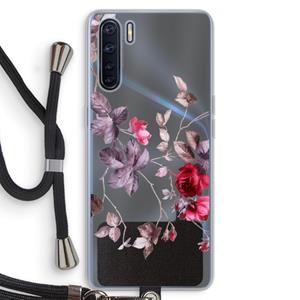 CaseCompany Mooie bloemen: Oppo A91 Transparant Hoesje met koord
