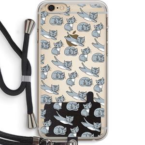 CaseCompany Poezen: iPhone 6 PLUS / 6S PLUS Transparant Hoesje met koord