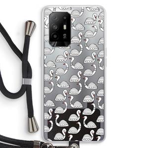 CaseCompany Zwanen: Oppo A95 5G Transparant Hoesje met koord