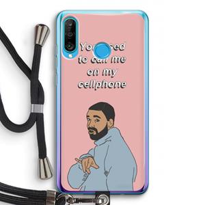 CaseCompany Hotline bling: Huawei P30 Lite Transparant Hoesje met koord